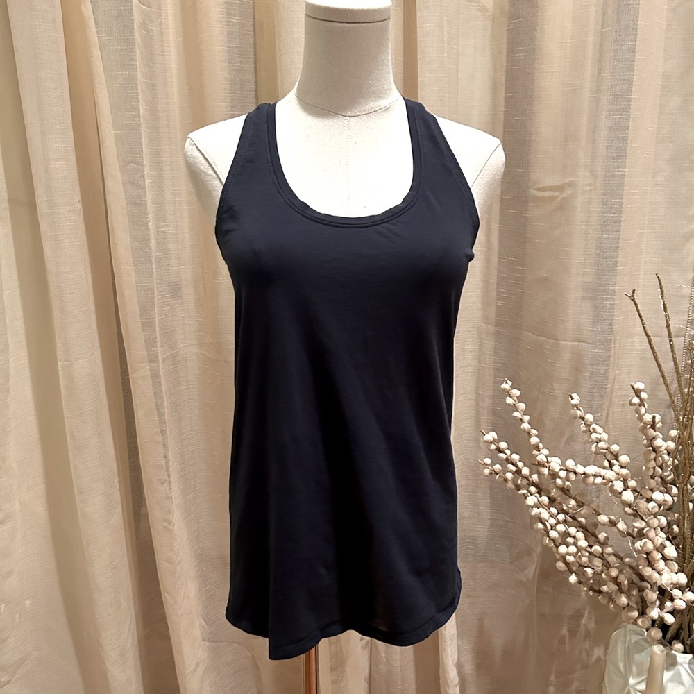 Lululemon Prima Cotton Navy Blue Sz 4 straight hem